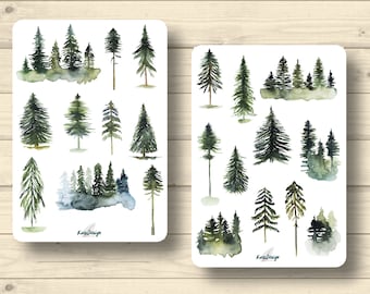 Sticker Set Forests Fir Trees