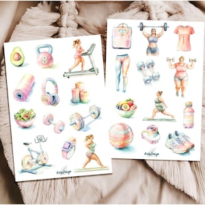 Set de pegatinas Fitness para personas con curvas