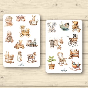 Sticker Set Baby vintage