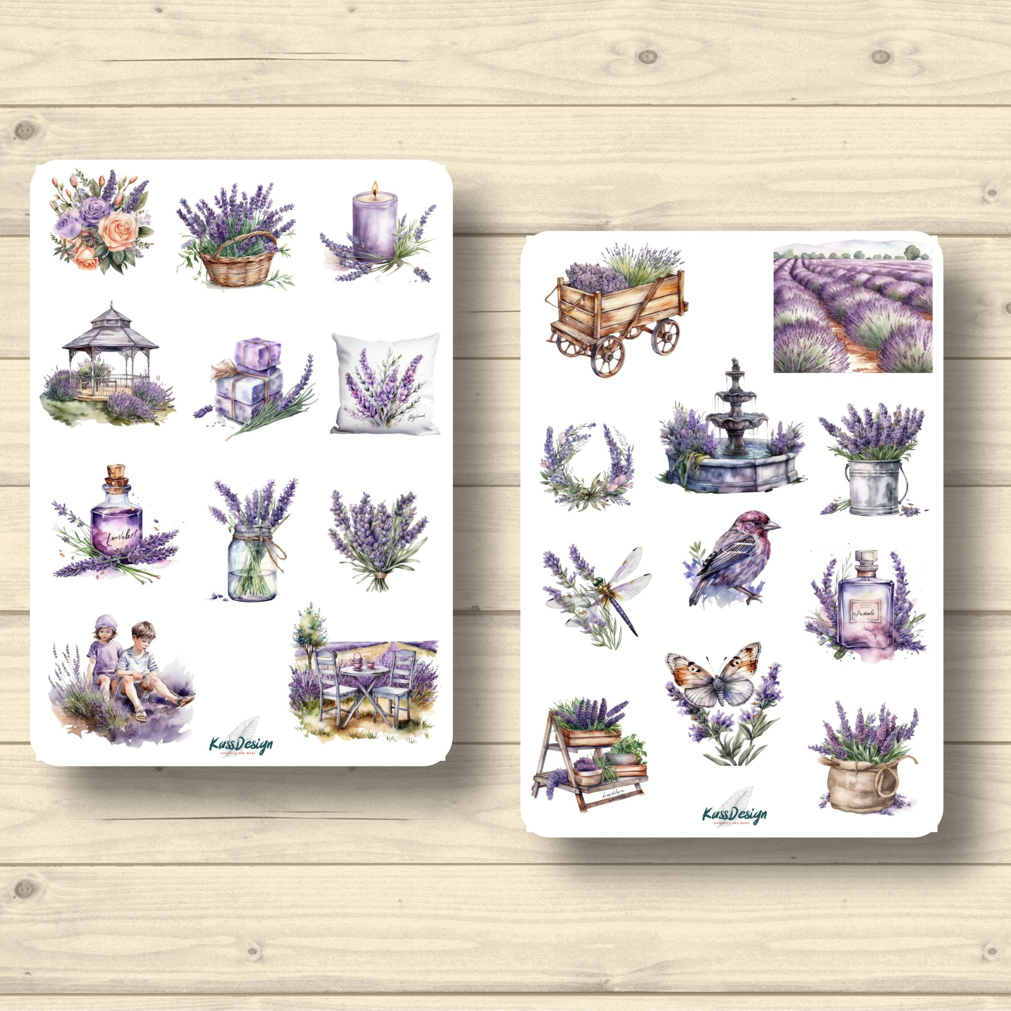Lavender Sticker Set, Lavender Field, Children's Perfume Decoration ...