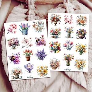 Set de pegatinas Ramos de primavera