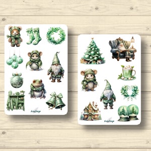 Sticker Set Weihnachten in Grün