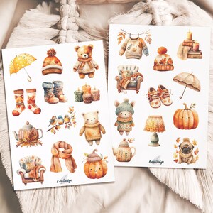 Conjunto de pegatinas otoño acogedor
