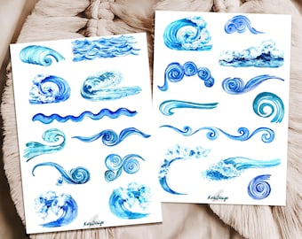 Sticker Set Waves Water