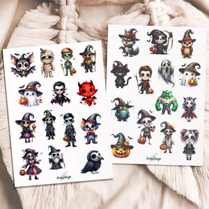 Jeu d'autocollants personnages d'Halloween
