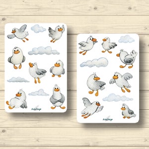 Sticker Set niedliche Möwen Kindersticker Vögel Meer Sommer Urlaub, Aufkleber Planner Stickers, cute Scrapbooking Stickers
