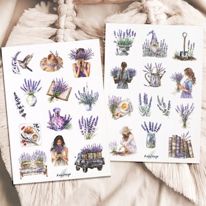 Set d'autocollants jardin de lavande