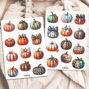 Ensemble d'autocollants citrouilles colorées