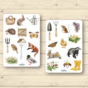 Sticker Set Waldtiere im Garten