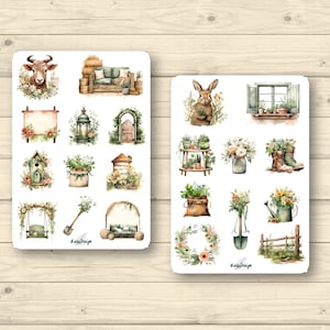 Sticker Set rustikaler Frühling
