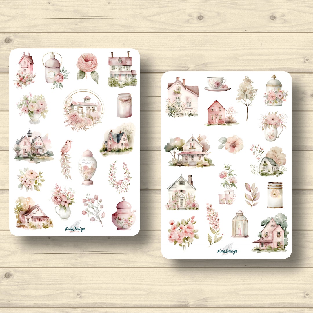 Sticker Set, Farmhouse Shabby Chic, Spring, Sticker Planner Stickers ...