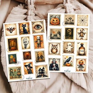 Sticker Set Halloween Stamps, Decorative Stamps