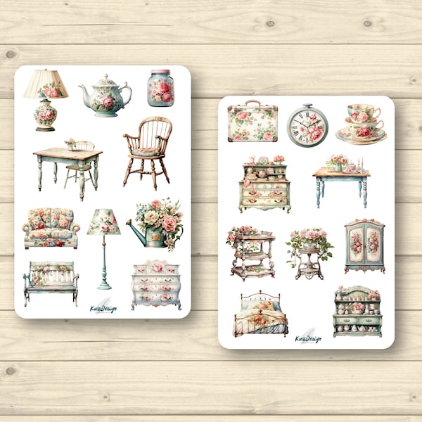 Sticker Set Shabby Chic Interior