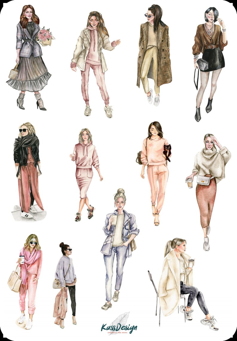 Sticker Sheet, Fashion Women Girls, Clothes Summer Spring Stickers