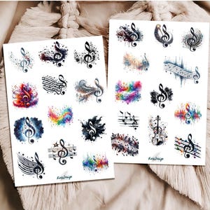 Sticker Set Noten Notenschlüssel