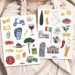 Set de pegatinas Italia y pasta