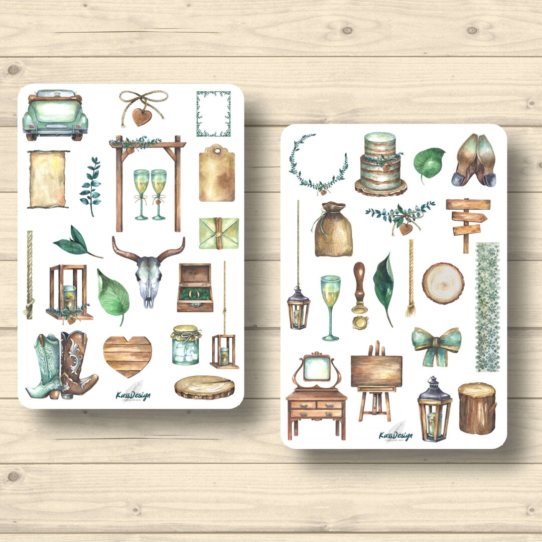 Rustic Barn Stickers Sticker Set Party Rustic Country Wedding Wood Decoration Cowboy Farm ...