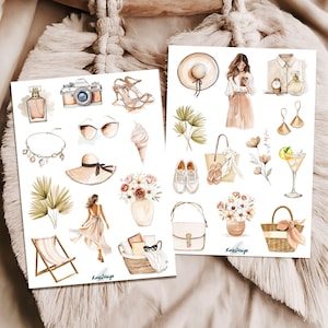 Set de pegatinas de moda boho de verano