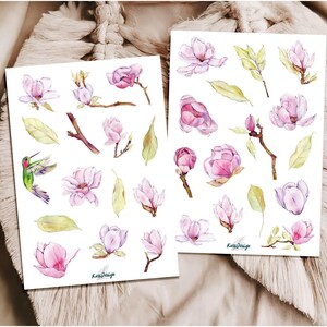 Set d'autocollants magnolias