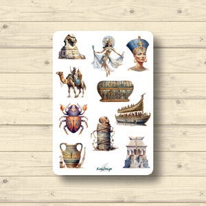 Sticker Sheet Ägypten Skarabäus Sphinx Nofretete Sarkophag Mumie, Aufkleber Planner Stickers, cute Scrapbooking Stickers