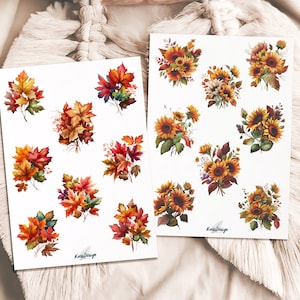 Sticker Set Herbststräuße, Herbstlaub