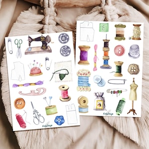Juego de pegatinas para coser accesorios de costura