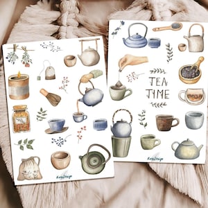 Conjunto de adesivos Hora do chá Hora do chá