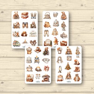 Sticker Set gemütlicher Winter, 4 Stück