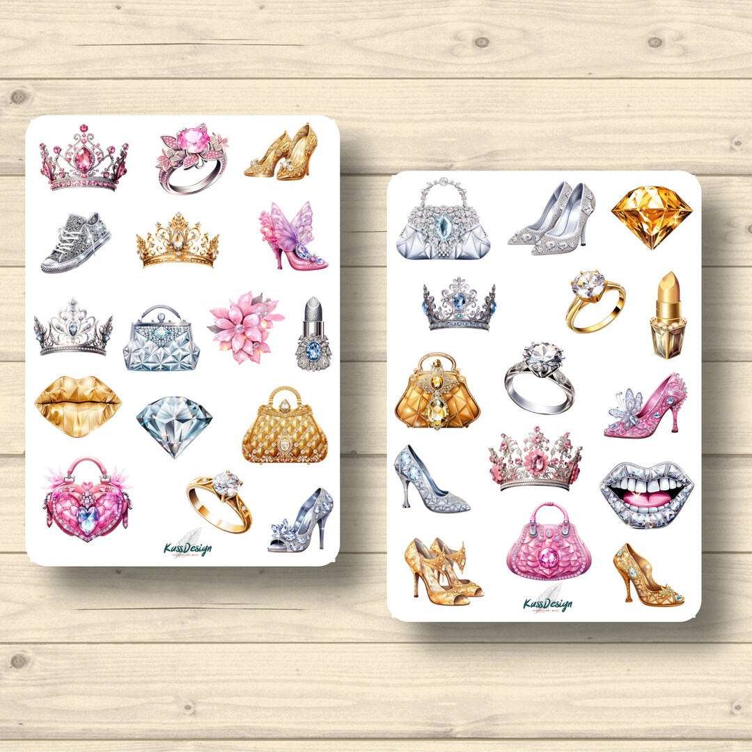 Sticker Set Glamor Glitter Chi-chi Bling Luxury Bags High - Etsy UK