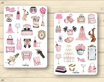Set di adesivi Fashion Girl rosa