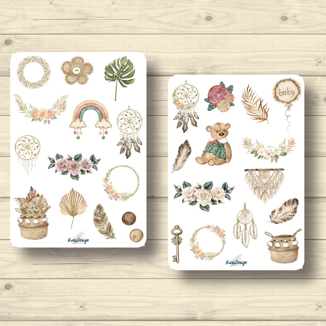 Sticker Set, Macrame, Boho, Sticker Planner Stickers, Cute Scrapbooking ...