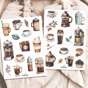 Set di adesivi caffè, specialità di caffè