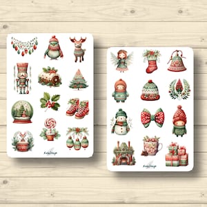 Sticker Set niedliche Weihnachten, Weihnachtsdeko