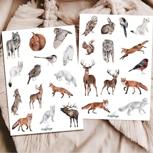Set d'autocollants animaux de la forêt