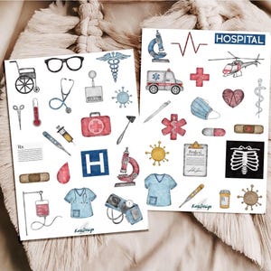 Sticker Set Medizin Arzt Hospital