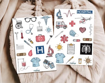 Stickerset Gezondheid - Dagboeksticker, Plannersticker, Sticker