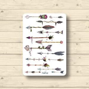 Sticker Sheet  Pfeile Indianer vintage Western, Aufkleber Planner Stickers, cute Scrapbooking Stickers