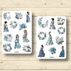 Sticker Set, Muttertag, Schwangerschaft, werdende Mutter, Baby, Rosen, Blumen, Aufkleber Planner Stickers, cute Scrapbooking Stickers
