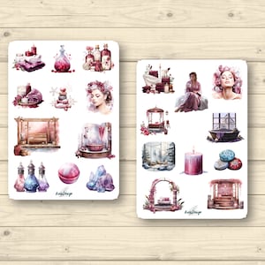 Sticker Set Wellness Spa Relaxing im Winter