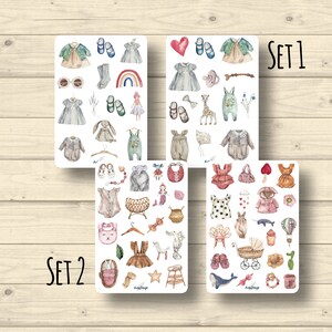 Sticker Sets  Baby Spielzeug, Aufkleber Planner Stickers, cute Scrapbooking Stickers,2 Sets zur Auswahl