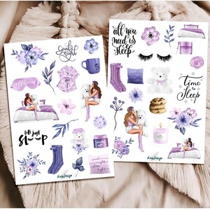 Set di adesivi Ragazza addormentata Buonanotte