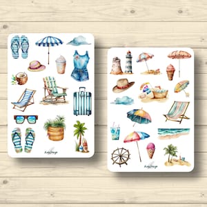 Set di adesivi per le vacanze al mare