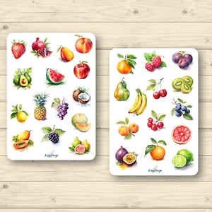 Sticker Set Früchte, Obst