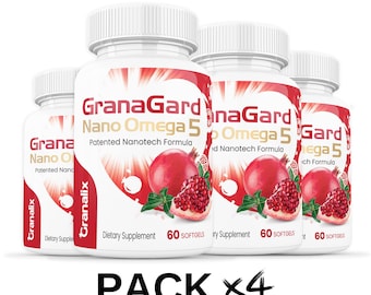 Aceite de semilla de granada GranaGard Omega 5, suplemento para la salud cerebral (paquete de 4 unidades)