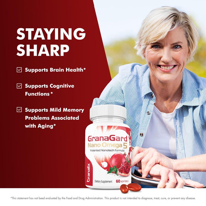 GranaGard Omega 5 Pomegranate Oil, Brain Health Supplement (60 Softgels) image 4