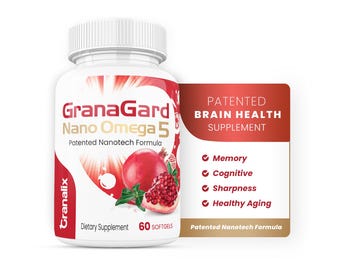 Aceite de granada GranaGard Omega 5, suplemento para la salud cerebral (60 cápsulas blandas)