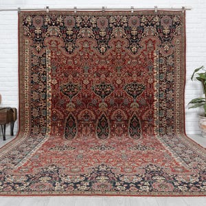 8x12 Vintage Rug, Turkish Wool Rug, Red Rug, Antique Handmade Rug, Bedroom Rug, Oushak Rug, Anatolian Rug, Special Design Rug, 8&#39;5x12 feet