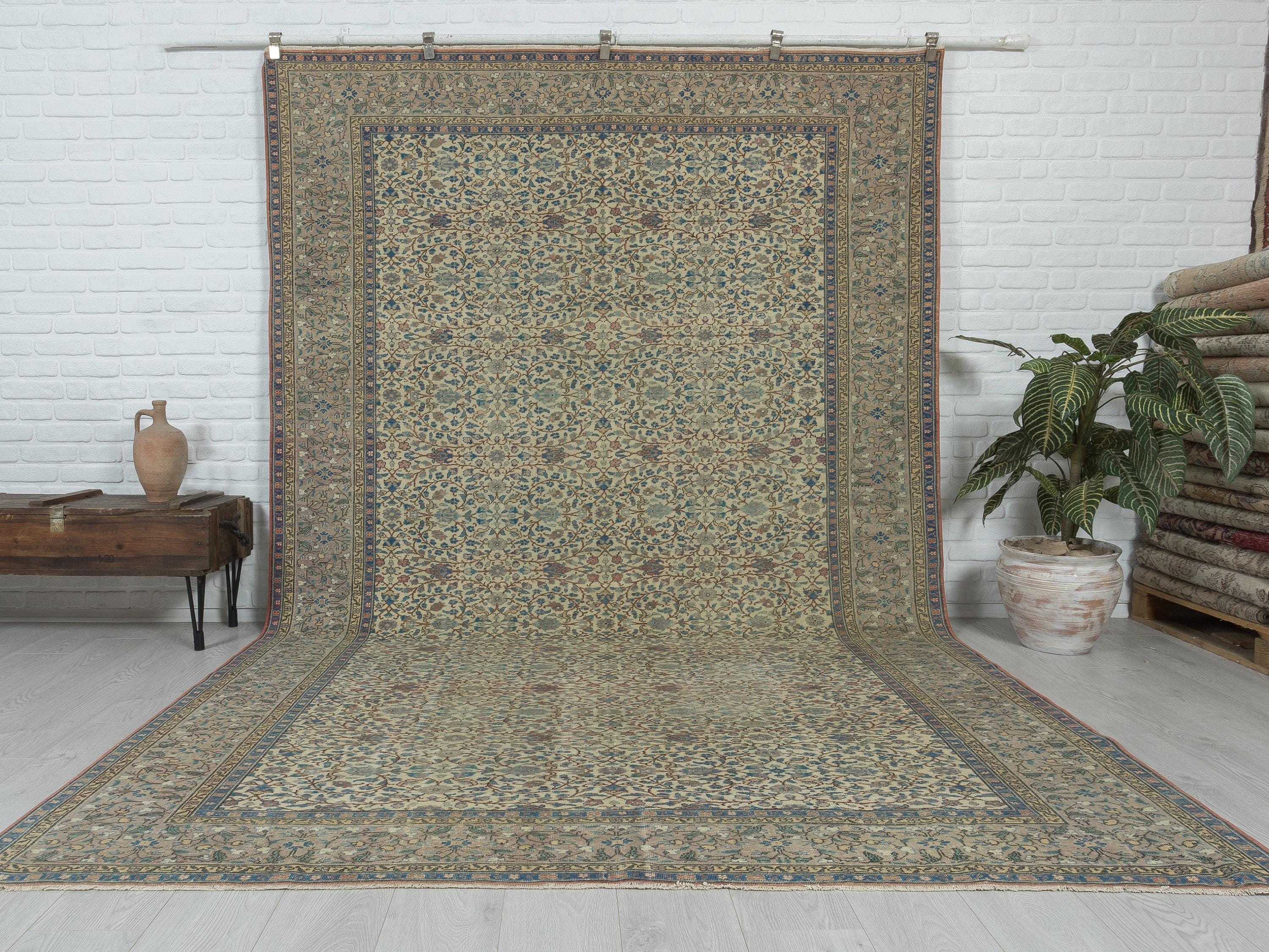 200x300 Vintage Teppich, Türkischer Teppich, Türkischer Teppich, Esszimmerteppich, Anatolischer Teppich, Großer Teppich, Natürlicher Teppich, Spezielles Design