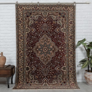 5x7 Vintage Rug, Antique Handmade Rug, Red Rug, Turkish Area Rug, Oushak Rug, Wool Anatolian Rug, Oriental Rug, Bedroom Rug, 4&#39;7x7&#39;2 feet