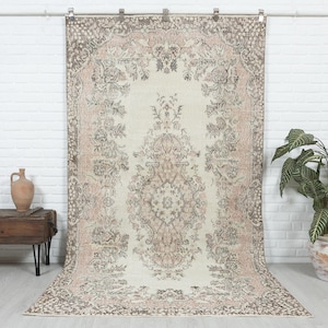 5x9 Vintage Rug, Beige Area Rug, Turkish Wool Rug, Anatolian Rug, Antique Handmade Rug, Muted Rug, Bedroom Rug, Neutral Rug, Special Design